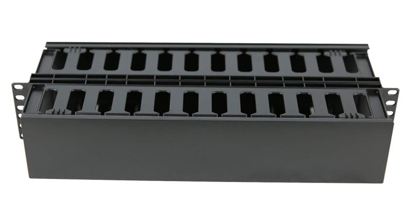 Raising Electronics 2U Horizontal Double Sided Finger Duct Cable Manager 19 Inch Rack Mount - Image 1
